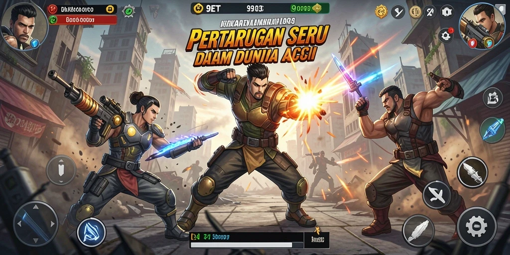 Gameplay seru 9ET dengan pertarungan mendebarkan.