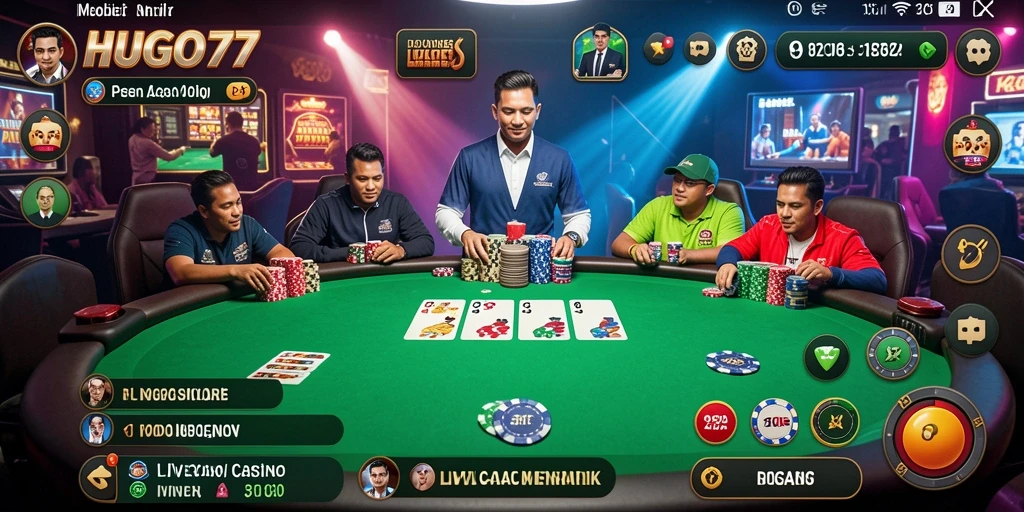 Tampilan menawan dari permainan Live Casino di HUGO77.
