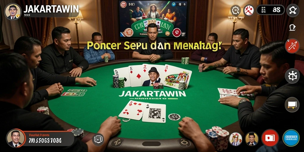 Screenshot utama JAKARTAWIN menampilkan gameplay Poker yang menegangkan.