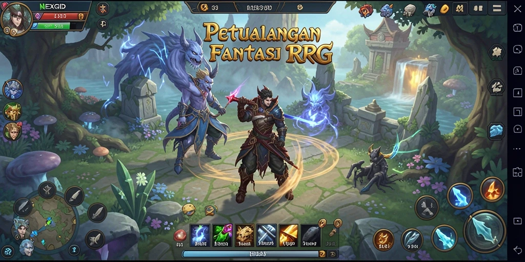 Gameplay seru NEXGID dengan pertarungan epik dan strategi mendalam.