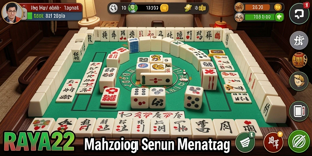 Screenshot RAYA22 menampilkan gameplay Mahjong yang seru dan menantang.